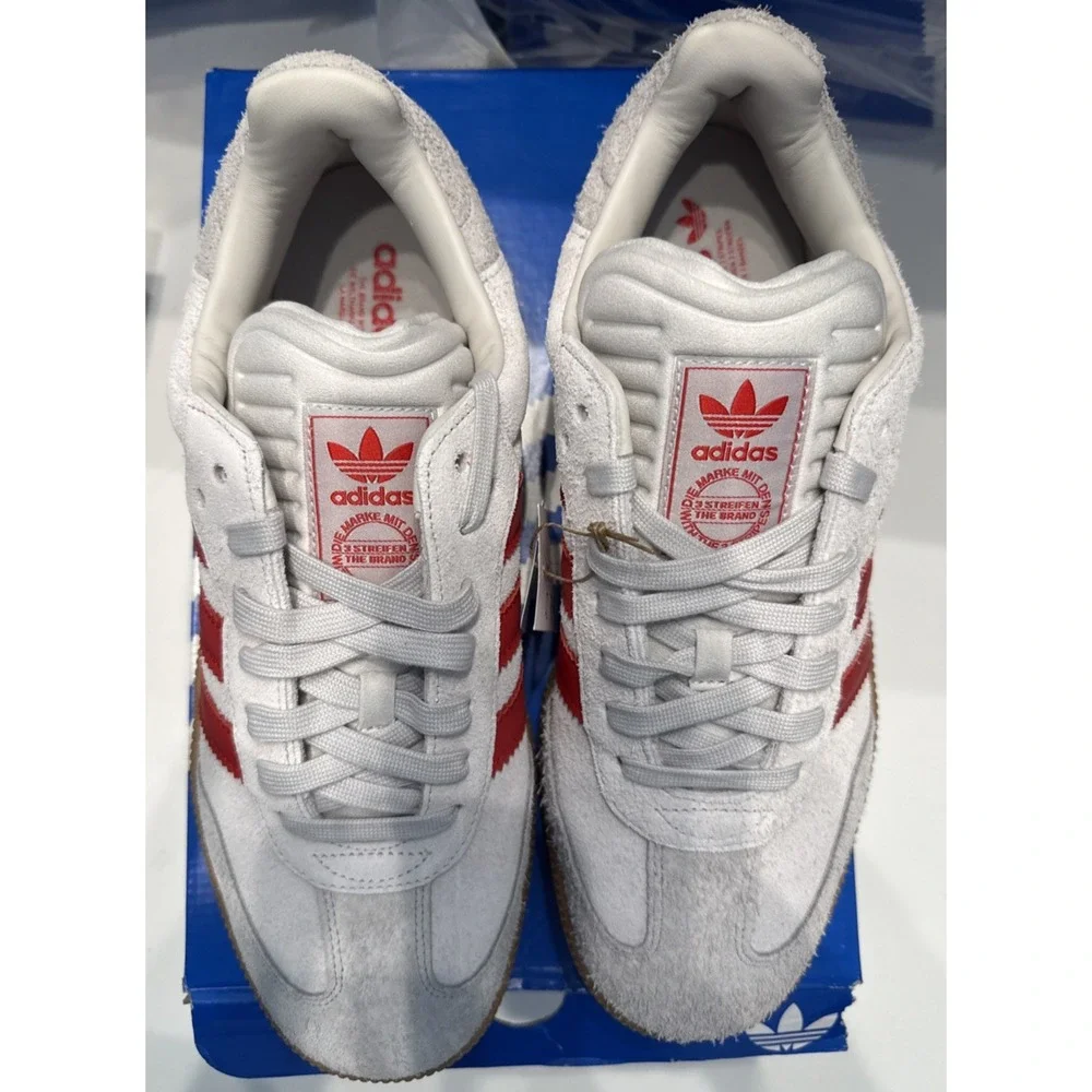 Adidas SAMBA XLG Shoes Men's 13 / Women's 14 White with Red Stripes - New in Box